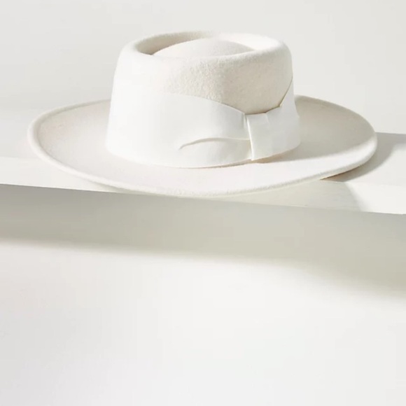 - Anthropologie ribbon trimmed wool boater hat one size new without tags main image 7
